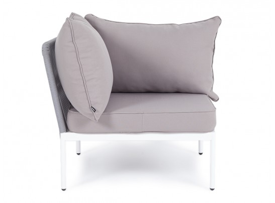 "Канны" модуль диванный угловой плетеный из роупа (веревки) темно-серый в Набережных Челнах