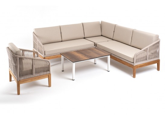 "Канны" модульная угловая лаунж-зона из роупа (веревки), цвет темно-серый в Набережных Челнах