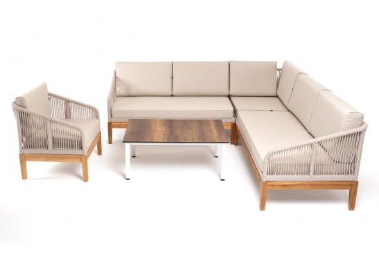 "Канны" модульная угловая лаунж-зона из роупа (веревки), цвет темно-серый в Набережных Челнах