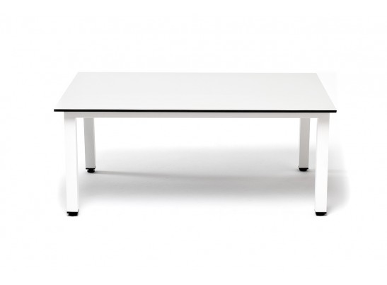 "Канны" журнальный столик из HPL 90х60, H40, каркас белый, цвет столешницы "молочный" в Набережных Челнах