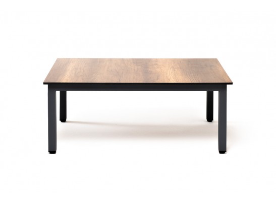 "Канны" журнальный столик из HPL 90х60, H40, каркас темно-серый (RAL 7024), цвет столешницы "дуб" в Набережных Челнах