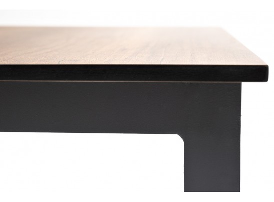 "Канны" журнальный столик из HPL 90х60, H40, каркас темно-серый (RAL 7024), цвет столешницы "дуб" в Набережных Челнах