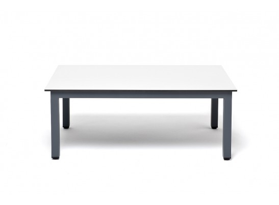 "Канны" журнальный столик из HPL 90х60, H40, каркас темно-серый (RAL 7024), цвет столешницы "молочный" в Набережных Челнах