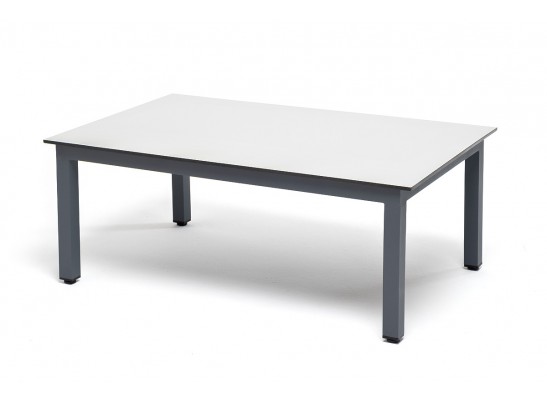 "Канны" журнальный столик из HPL 90х60, H40, каркас темно-серый (RAL 7024), цвет столешницы "молочный" в Набережных Челнах