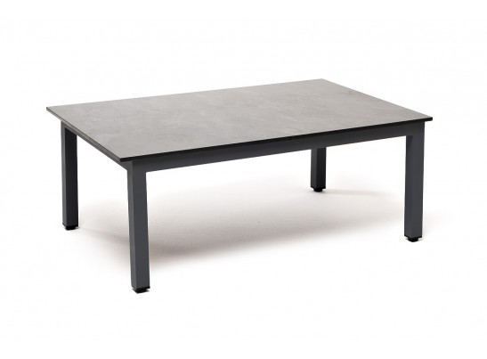 "Канны" журнальный столик из HPL 90х60, H40, каркас серый (RAL 7024), цвет столешницы "серый гранит" в Набережных Челнах