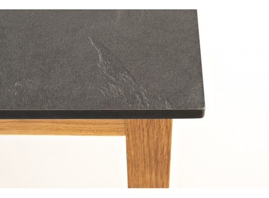 "Канны" журнальный столик из HPL 90х60, H40, основание дуб, цвет столешницы "серый гранит" в Набережных Челнах