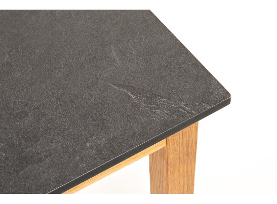 "Канны" журнальный столик из HPL 90х60, H40, основание дуб, цвет столешницы "серый гранит" в Набережных Челнах