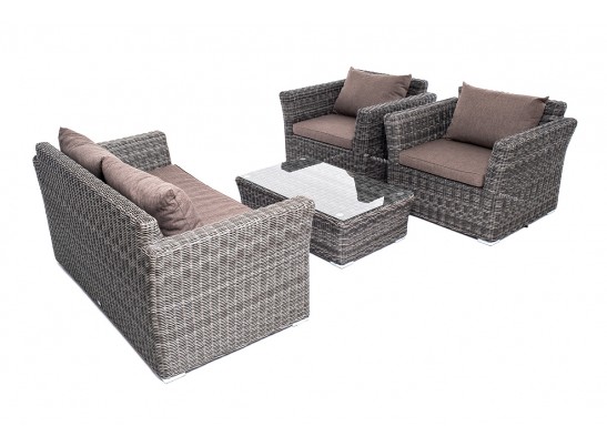 "Капучино Сингл" лаунж-зона из искусственного ротанга, цвет графит в Набережных Челнах