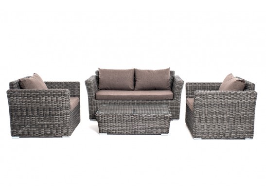 "Капучино Сингл" лаунж-зона из искусственного ротанга, цвет графит в Набережных Челнах