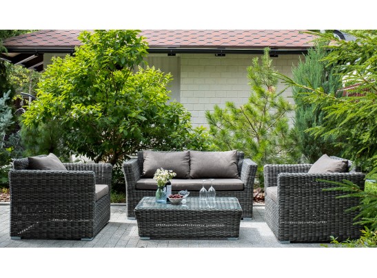 "Капучино Сингл" лаунж-зона из искусственного ротанга, цвет графит в Набережных Челнах