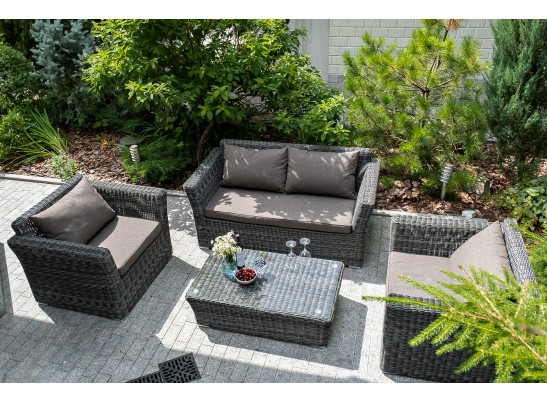 "Капучино Сингл" лаунж-зона из искусственного ротанга, цвет графит в Набережных Челнах