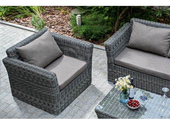 "Капучино Сингл" лаунж-зона из искусственного ротанга, цвет графит в Набережных Челнах