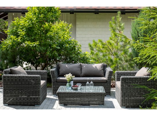 "Капучино Сингл" лаунж-зона из искусственного ротанга, цвет графит в Набережных Челнах