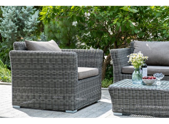 "Капучино Сингл" лаунж-зона из искусственного ротанга, цвет графит в Набережных Челнах