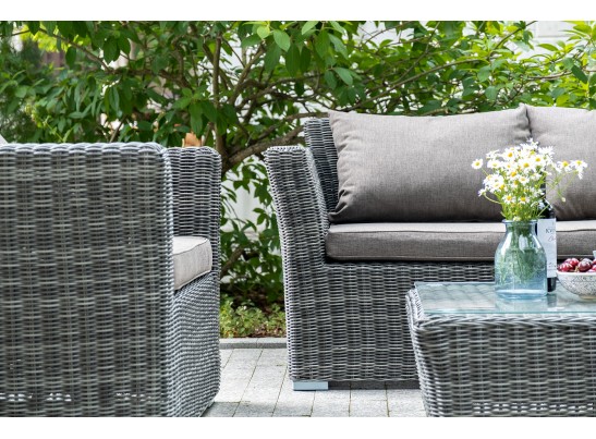 "Капучино Сингл" лаунж-зона из искусственного ротанга, цвет графит в Набережных Челнах