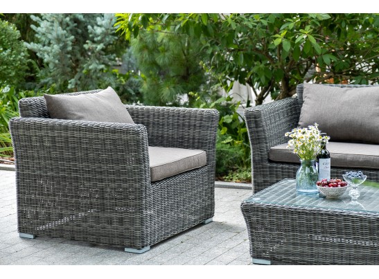 "Капучино Сингл" лаунж-зона из искусственного ротанга, цвет графит в Набережных Челнах