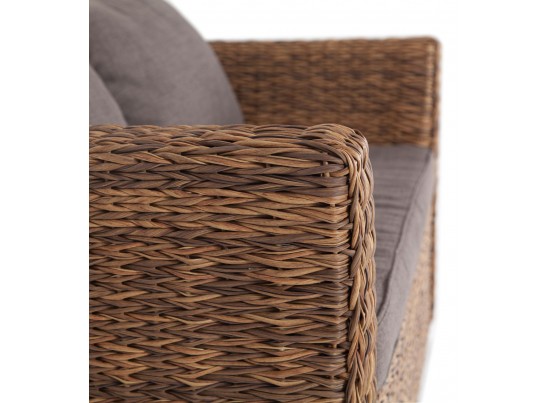 "Капучино" диван из искусственного ротанга (гиацинт) двухместный, цвет соломенный в Набережных Челнах