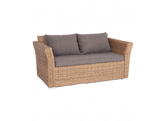 "Капучино" диван из искусственного ротанга (гиацинт) двухместный, цвет соломенный в Набережных Челнах