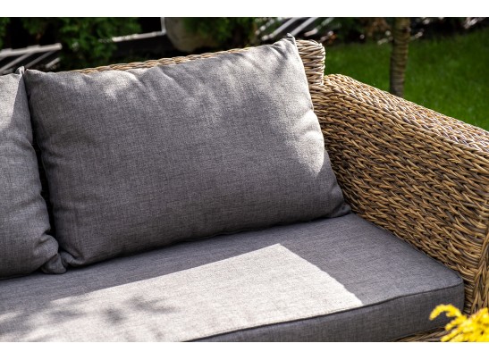 "Капучино" диван из искусственного ротанга (гиацинт) двухместный, цвет соломенный в Набережных Челнах