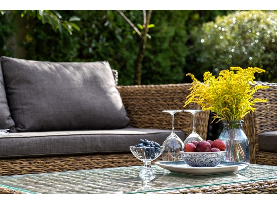 "Капучино" диван из искусственного ротанга (гиацинт) двухместный, цвет соломенный в Набережных Челнах