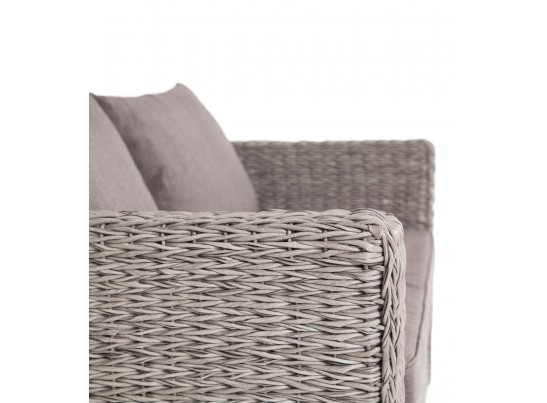 "Капучино" диван из искусственного ротанга (гиацинт) трехместный, цвет серый в Набережных Челнах