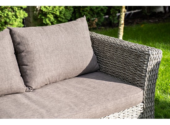 "Капучино" диван из искусственного ротанга (гиацинт) трехместный, цвет серый в Набережных Челнах
