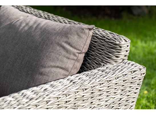 "Капучино" диван из искусственного ротанга (гиацинт) трехместный, цвет серый в Набережных Челнах