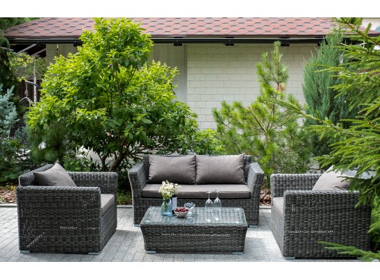 "Капучино" диван из искусственного ротанга двухместный, цвет графит в Набережных Челнах