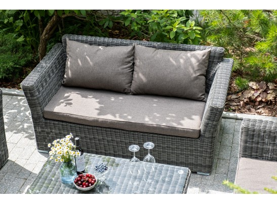 "Капучино" диван из искусственного ротанга двухместный, цвет графит в Набережных Челнах