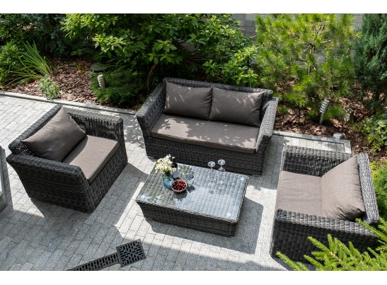 "Капучино" диван из искусственного ротанга двухместный, цвет графит в Набережных Челнах