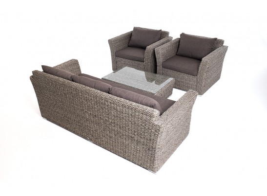 "Капучино" лаунж-зона из искусственного ротанга (гиацинт), цвет серый в Набережных Челнах