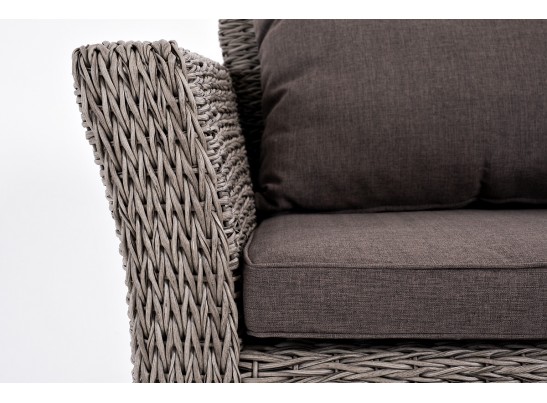 "Капучино" лаунж-зона из искусственного ротанга (гиацинт), цвет серый в Набережных Челнах