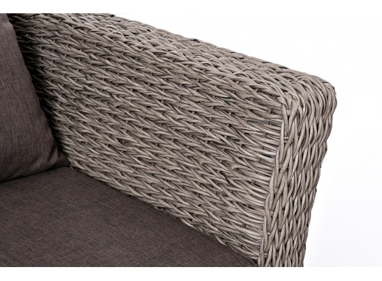 "Капучино" лаунж-зона из искусственного ротанга (гиацинт), цвет серый в Набережных Челнах