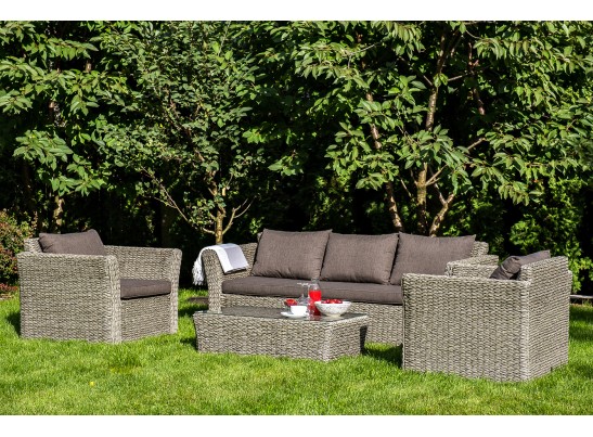 "Капучино" лаунж-зона из искусственного ротанга (гиацинт), цвет серый в Набережных Челнах