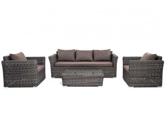 "Капучино Максимал" лаунж-зона из искусственного ротанга (гиацинт), цвет серый в Набережных Челнах