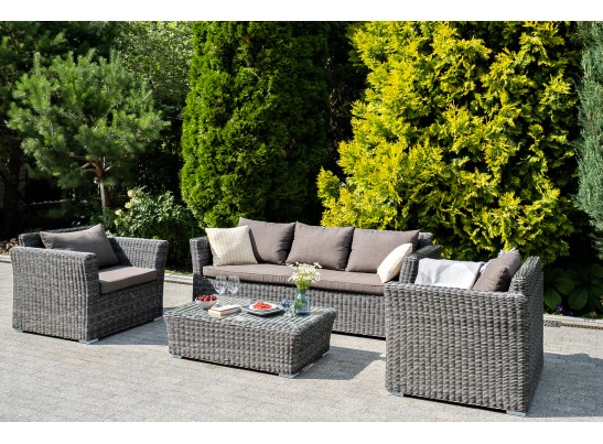 "Капучино Максимал" лаунж-зона из искусственного ротанга (гиацинт), цвет серый в Набережных Челнах