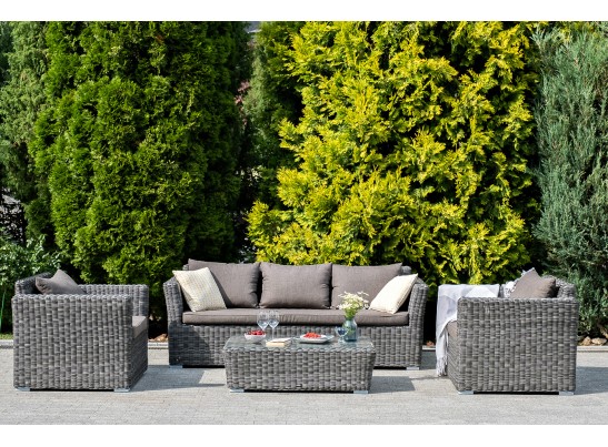 "Капучино Максимал" лаунж-зона из искусственного ротанга (гиацинт), цвет серый в Набережных Челнах