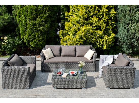 "Капучино Максимал" лаунж-зона из искусственного ротанга (гиацинт), цвет серый в Набережных Челнах