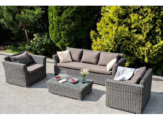 "Капучино Максимал" лаунж-зона из искусственного ротанга (гиацинт), цвет серый в Набережных Челнах