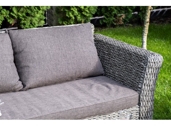 "Капучино Сингл" лаунж-зона из искусственного ротанга (гиацинт), цвет серый в Набережных Челнах