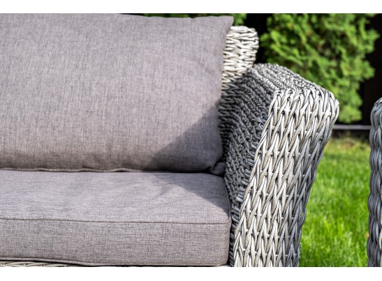 "Капучино Сингл" лаунж-зона из искусственного ротанга (гиацинт), цвет серый в Набережных Челнах