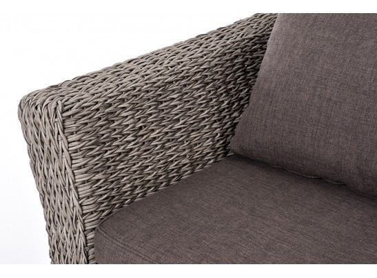 "Капучино Сингл" лаунж-зона из искусственного ротанга (гиацинт), цвет серый в Набережных Челнах