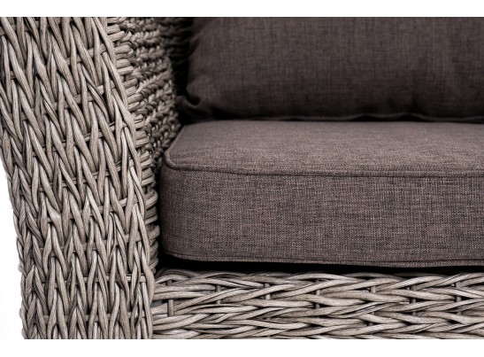 "Капучино Сингл" лаунж-зона из искусственного ротанга (гиацинт), цвет серый в Набережных Челнах