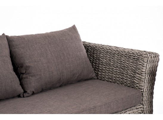 "Капучино Сингл" лаунж-зона из искусственного ротанга (гиацинт), цвет серый в Набережных Челнах
