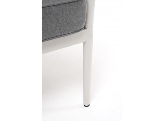 "Касабланка" кресло плетеное из роупа, каркас алюминий светло-серый (RAL7035) муар, роуп серо-коричневый 23мм, ткань серая 017 в Набережных Челнах