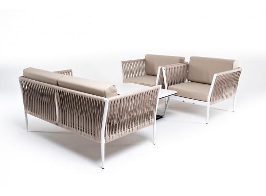 "Касабланка" лаунж-зона плетеная из роупа 4-местная, цвет серо-коричневый в Набережных Челнах