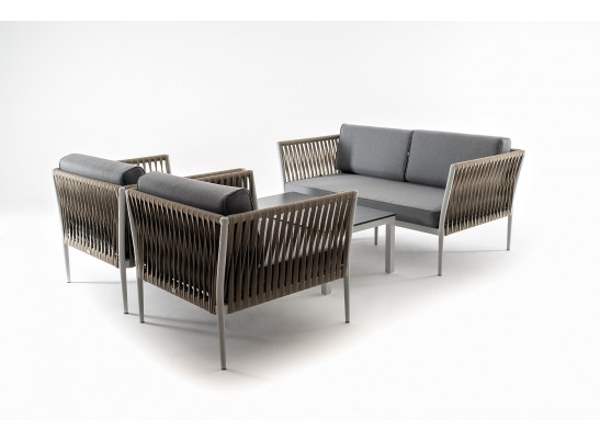 "Касабланка" лаунж-зона плетеная из роупа 4-местная, цвет серый в Набережных Челнах