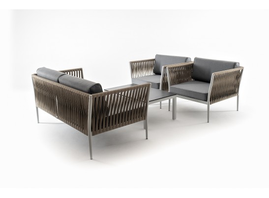 "Касабланка" лаунж-зона плетеная из роупа 4-местная, цвет серый в Набережных Челнах