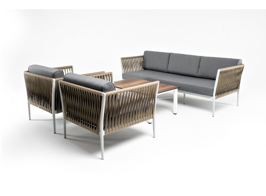 "Касабланка" лаунж-зона плетеная из роупа 5-местная, цвет бежевый в Набережных Челнах