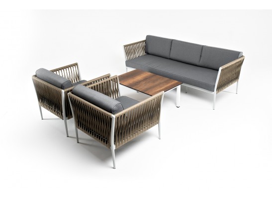 "Касабланка" лаунж-зона плетеная из роупа 5-местная, цвет бежевый в Набережных Челнах